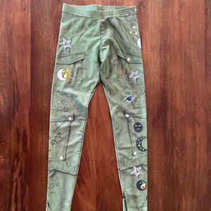 Girls Terez Legging, Size M (10/12),  Green Multi
